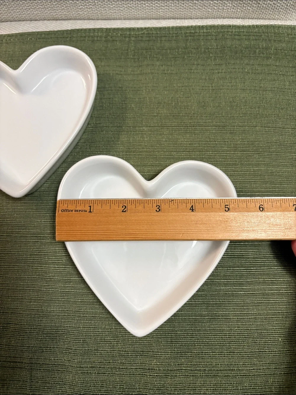 Crate & Barrel White Heart Serving Dishes - Set of 2